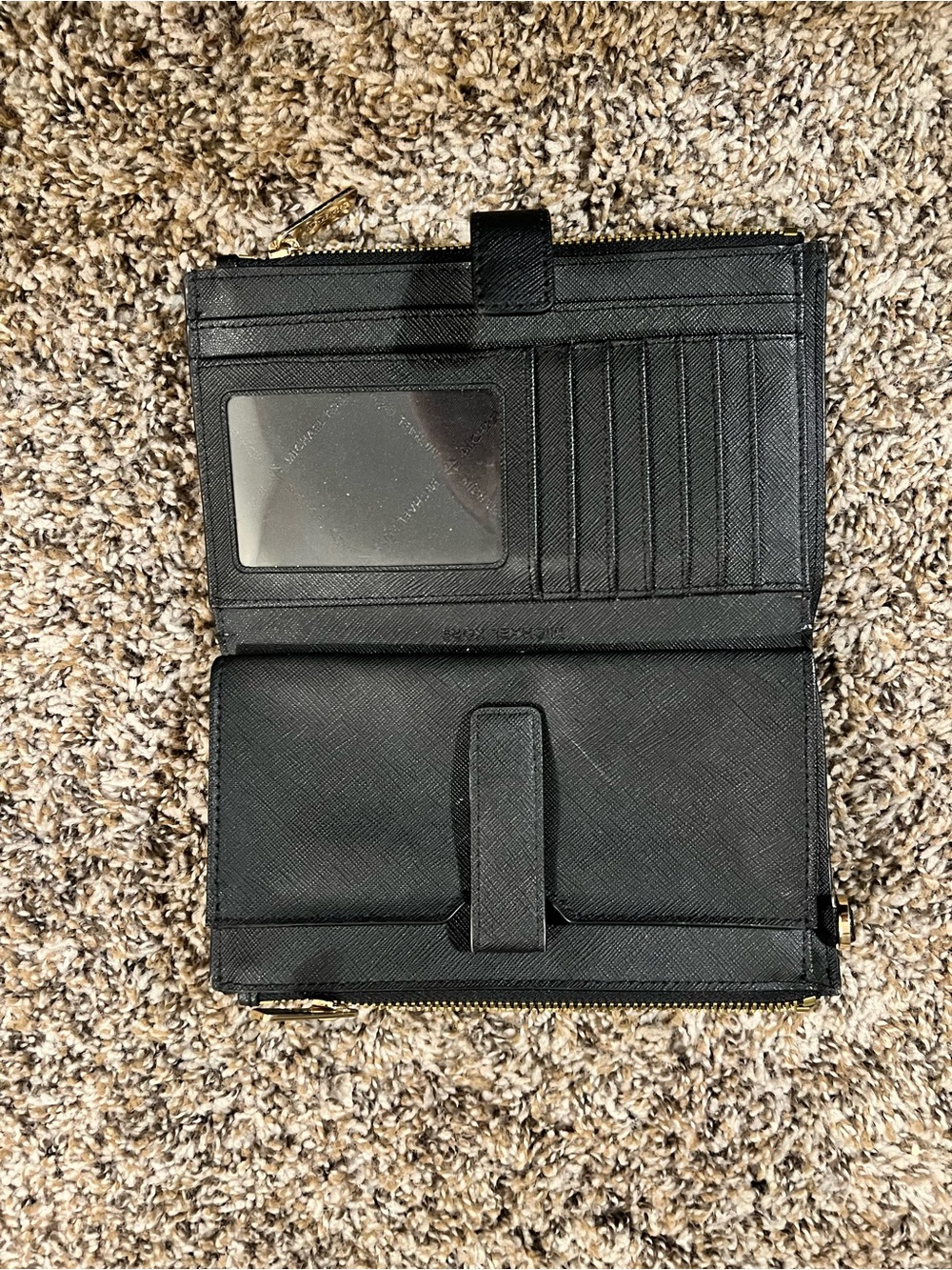 Black Phone Wallet Case with Card Slots and ID Window